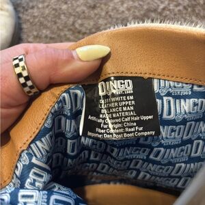 Dingo Leather Upper Boots with Blue and Tan Design